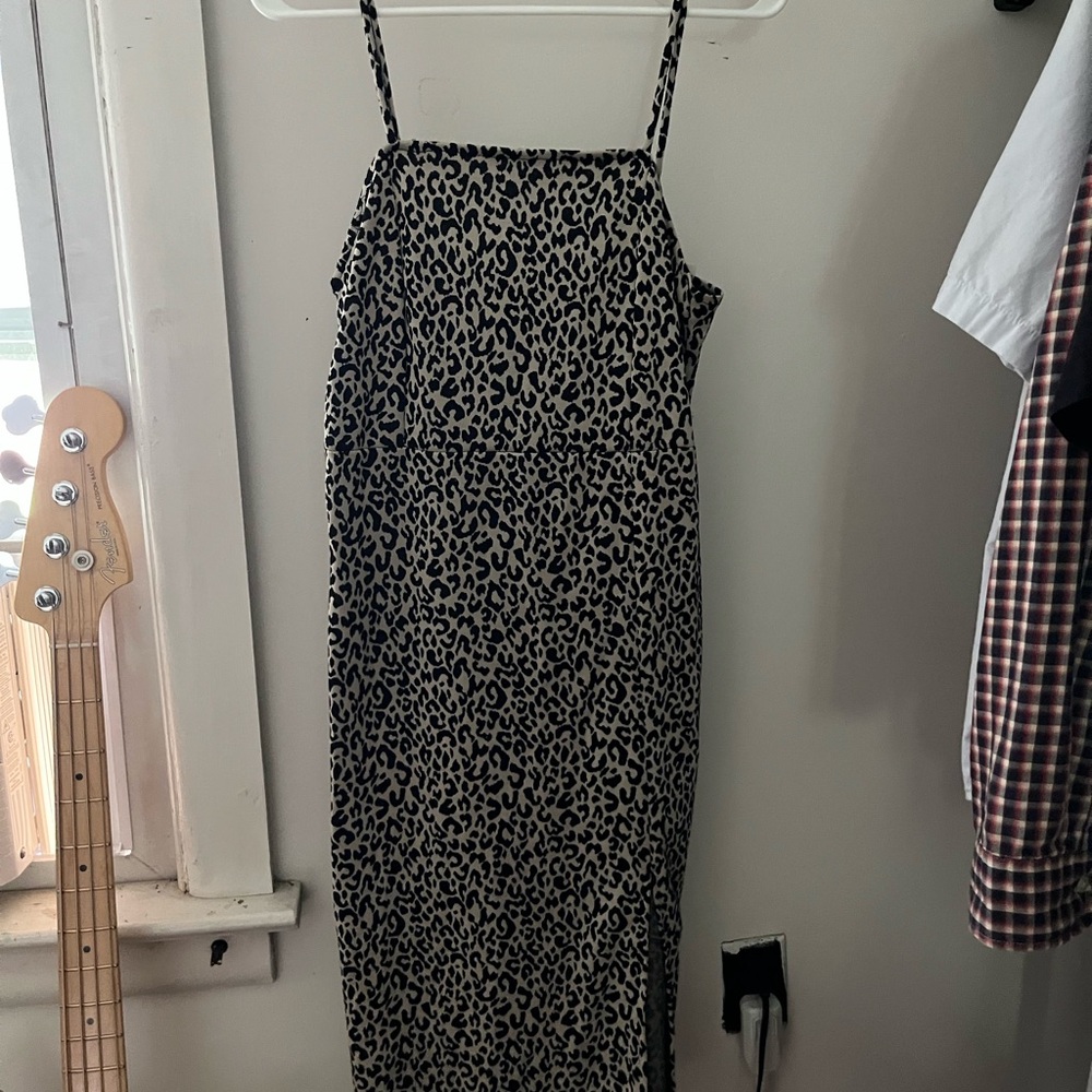 Zara Black and Cream Midi Slip Skirt Casual
